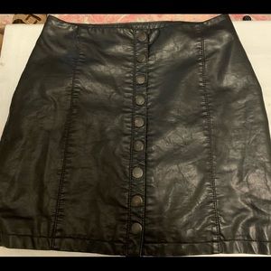 Free people black button down skirt